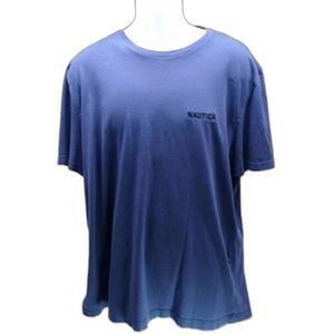 Nautica Cotton T- Shirt. Embroidered Branded Front. 100% Cotton. Men's XXL. Blue